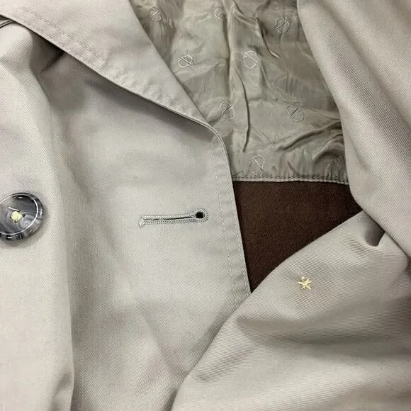 Vintage Christian Dior Monsieur Removable Wool Lining Trench Coat 38R Mens Beige - Picture 8 of 13